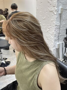 ブレンド 渋谷(BLend) ホワイトグレージュミニウルフデジタルパーマチェリーブラウン