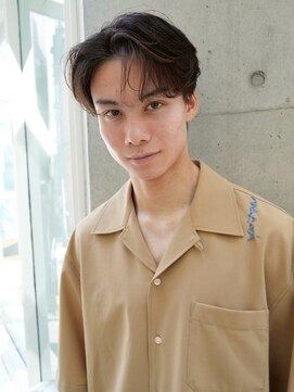 ニコ トウキョウ ロジック(nico TOKYO Logic) フェザーパーマニュアンスパーマメンズセンターパート襟足あり