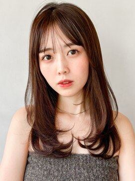 キリ 表参道(kyli) うるツヤシースルーバング黒髪似合わせカットエアリーカール