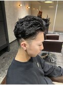 メンズオールバックショート