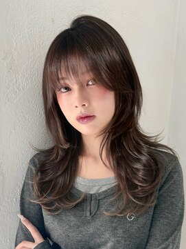 ロンドホットリップ 立川(Lond hot lip) 結べるレイヤーカット/ミルクグレージュ/韓国巻き/顔周りカット