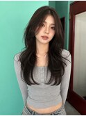 ワンホンハイレイヤーカット　韓国ヘア