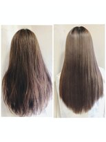 チェルシー 表参道 髪質改善と酸熱トリートメントで縮毛矯正と同じ様に癖が伸びる