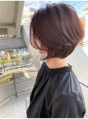 20代30代40代大人可愛いくびれショート前下がりボブ丸みショート