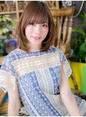 ミルクティーピンク抜け感顔周りレイヤーc5戸田公園20代30代40代