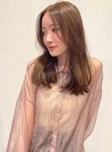 ブラウンカラー ロング 顔周りカット レイヤー 髪質改善カラー