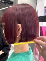 ピークアブー 原宿ハラカド(PEEK-A-BOO) シンプルボブに発色の良いレッド系カラー