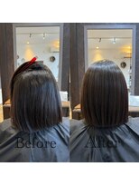 ゴデーレ(GODERE)&nbsp;赤み消しカラー×ブラウン系大人可愛いミニボブ20代30代40代