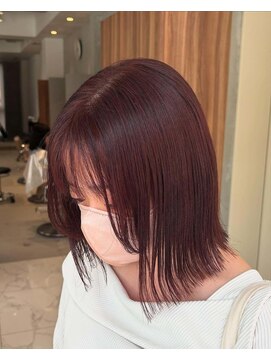 ガリカ 博多(Gallica) ブリーチなしダブルカラーで艶髪ボルドーカラー