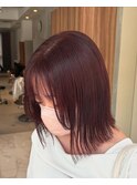 ブリーチなしダブルカラーで艶髪ボルドーカラー