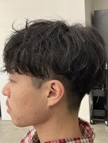 フイ 新宿3丁目(Hui)&nbsp;フェザーパーマ/グレーブルーカラー/刈り上げショートパンク