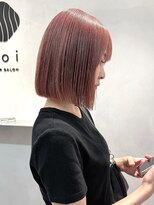 ソワ 北千住(soi) 切りっぱなしボブ×ピンクベージュ×ブリーチカラー