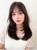 レイヤーカット 似合わせカット 大人ガーリー 韓国
