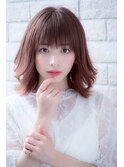 イメチェンフォギーベージュ耳かけ毛先パーマ厚めバング