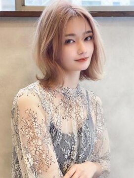 アグ ヘアー ルフレ 栗東店(Agu hair reflet) 《Agu hair》透明感カラーの韓国風くびれロブ