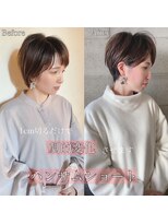 髪質改善と縮毛矯正の専門店 サンティエ(scintiller)&nbsp;大人可愛い　小顔ナチュラルショートボブ30代40代50代