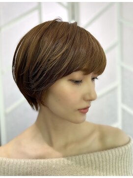 ツムグ 代官山店(TUMUGU) マッシュボブ/大人可愛いサンドベージュ白髪ぼかしシアーカラー