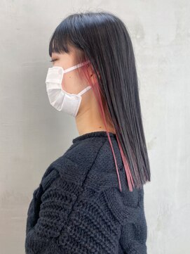 アルバム 銀座(ALBUM GINZA) インナーピンク_ホ外ハネボブセクションカラー_ba384951