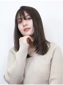 さらっとセミロング/ミディアム/顔まわりレイヤー/30代/梅田