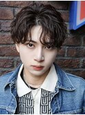 メンズパーマブリーチニュアンス縮毛矯正