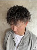 メッシュキャップハイライト×ツイストスパイラルパーマ