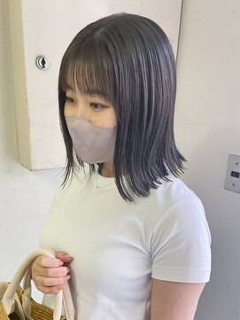 ヒビヲ(HIBIO) 横浜タッセルボブショコラブラウン切りっぱなしボブショートボブ