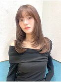 ミニウルフレイヤーカット顔周り前髪韓国ミディアムロング/立川