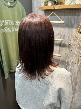 ウッドストック(Wood Stock) 艶々セミロングピンクブラウン♪