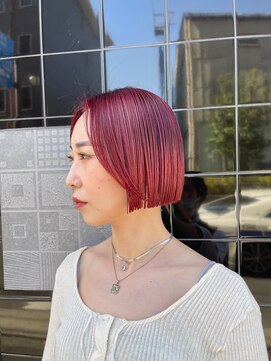 マックス フォー ヘアー(MAX FOR HAIR) パツっとボブ×ハイトーンピンクカラー◎