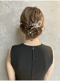 【華やかシニヨン】ヘアアレンジ/ヘアセット/渋谷/韓国風巻き/眉