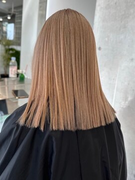 サンクプロジェクト(cinq PROJECT) ミルクティーベージュダブルカラーハイトーンレイヤーカット韓国