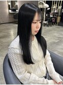 小顔カット/黒髪カタログ/クラゲヘアー/オリーブグレー