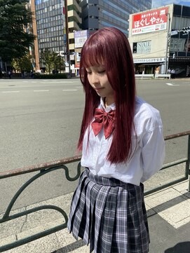 ブリーチありのビビットピンク◎