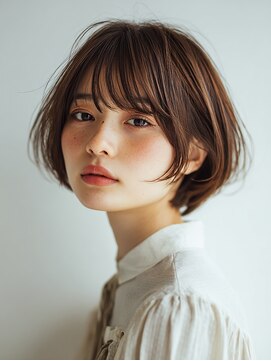 ロディーナ 大口 新子安(rodina) 着物ヘア/大人ガーリー/ダークアッシュ/似合わせカット/大口子安