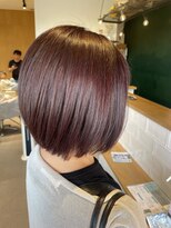 アミィヘアー(Ami Hair)&nbsp;ピンクベージュ×艶髪丸みボブ　【白髪ぼかし/白髪染め/ボブ】