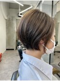 直毛さんの前下がりショートボブ