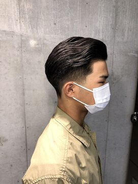 グッドプレイスアンドシング(Good Place&thing) メンズ刈り上げ短髪サイドパート七三分けバーバースタイル