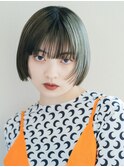 美髪 ピンクブラウン 切りっぱなしボブ エアリーロング