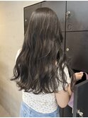 ブリーチなし透明感カラーオリーブグレージュ艶カラー/今枝