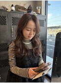 オリーブベージュ大人可愛い透明感立体感×なみなみウェーブ