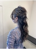 結婚式ハーフアップ