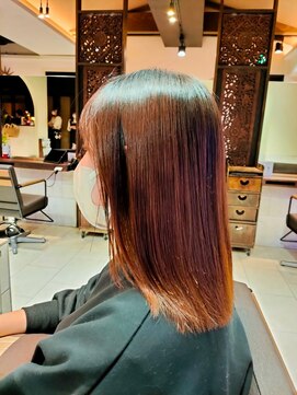 ヘアリゾート粋 ティガ 池袋店(tiga) オレンジブラウン/ストレートセミロング