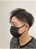 サイドパートアップバング
