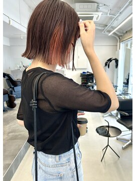 ハウディー(howdy.) イヤリングカラー×切りっぱなしボブ　野々市/howdy.