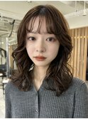 ＋ウェーブミディアム似合わせカットメルティーカラーボブパーマ