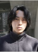 メンズミディアムパーマメンズボブパーマ緩めスパイラルパーマ