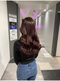 ブリーチなしダブルカラーでチェリーレッド