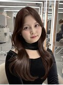 オリーブグレー／韓国風巻/レイヤーカット/マロンベージュ／立川