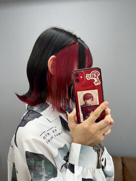 リシャルム 新保店(Re charme) 【存在感カラー】ボルドーレッドのインナーカラー