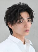 心斎橋フェザーパーマ毛流れセンターパートカルマパーマ強め30代
